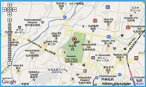 弘前城位置圖