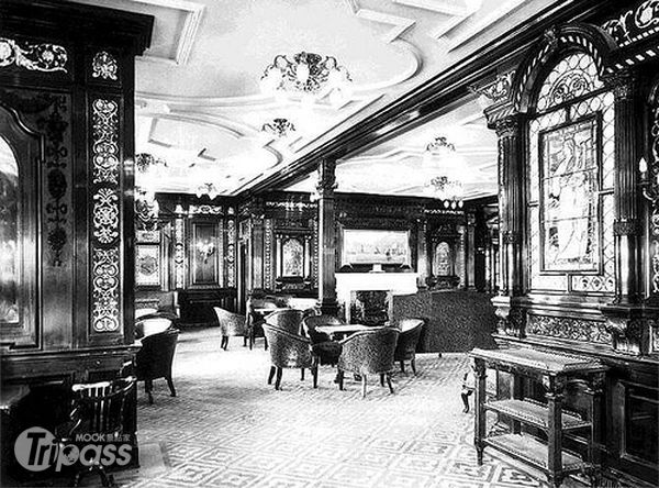 1912年鐵達尼號上的吸煙室模樣。（圖片提供／Hullett House）