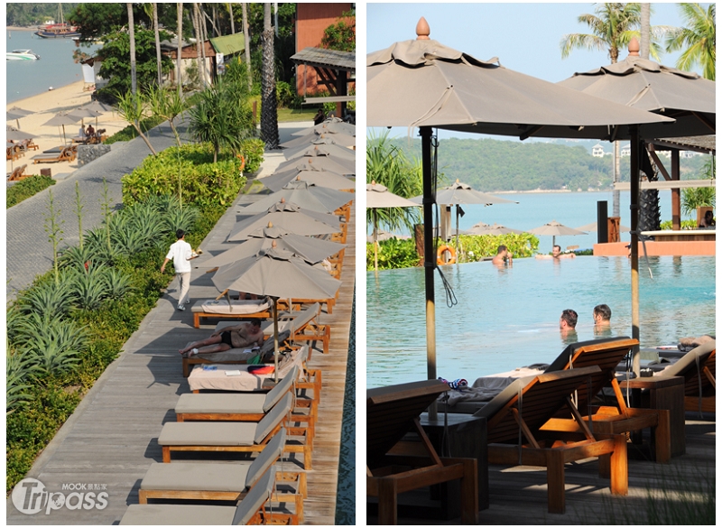 Hansar Resort泳池前方就是波卜灣。（攝影／景點家李欣怡）