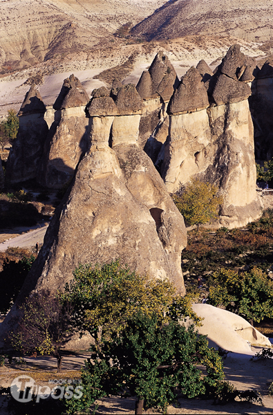 獨特的岩石裡有幾座曾是古時人們的居所及教堂。（圖片提供／墨刻編輯部）
