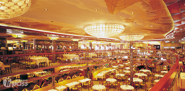 Tiziano Restaurant，是舉辦主題晚宴的最佳場所。（圖片提供／歌詩達郵輪公司）