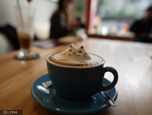 超萌的3D立體貓咪奶泡咖啡讓人捨不得喝下它。（照片提供／貓 ‧ 旅行咖啡輕食館）