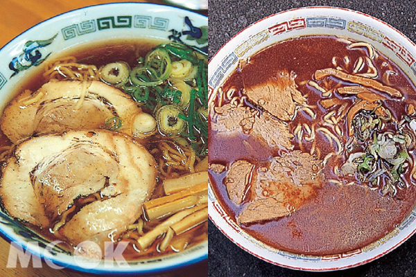 打破日本拉麵界湯頭派系之爭的「旭川醬油拉麵」，以結合了豚骨系和魚介系的特色，開創拉麵湯頭的創新滋味。（圖片提供／墨刻編輯部）