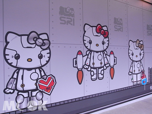 展場外觀有大幅Robot Kitty造型，提供製作個人Robot Kitty的造型參考。（圖片／景點家）
