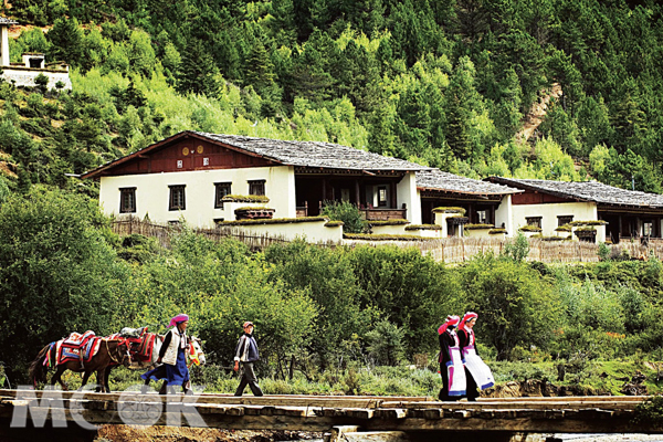 由當地藏人帶領的高原乘馬，一路上會經過青翠草原，還可到藏民人家家中嚐嚐糌粑與酥油茶。（圖片提供／Banyan Tree Hotels & Resorts）