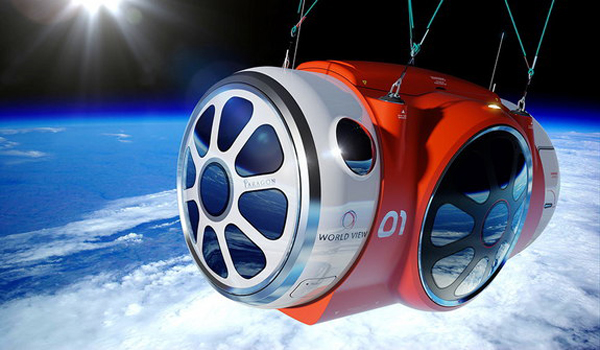 乘坐在特殊設計的熱氣球中，不用穿戴太空衣也能和太空人一樣欣賞地球的美麗曲線。（圖片來源／取自www.space.com網站）