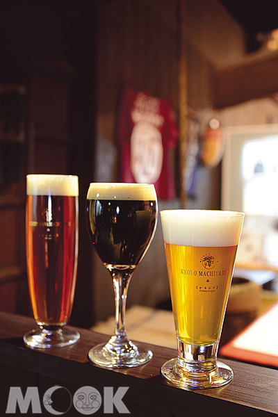由左至右依序為京都花街麥酒、平安麥酒、町家麥酒。（圖片提供／TRAVELER Luxe旅人誌）