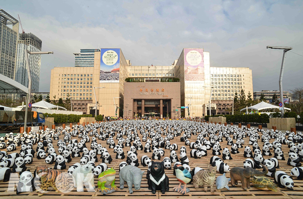 貓熊迷們期待的1600隻紙貓熊展，在上週五正式開展。（圖片提供／台北市政府觀光傳播局）