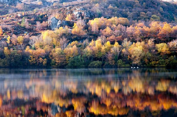 秋天的林帕德恩湖，紅葉倒映湖面如油彩畫般魔幻美麗。(圖片來源／list25）