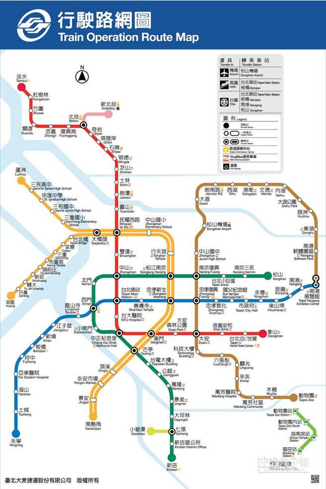 台北捷運松山線通車後路網圖。（圖片來源／取自台北捷運公司官網）