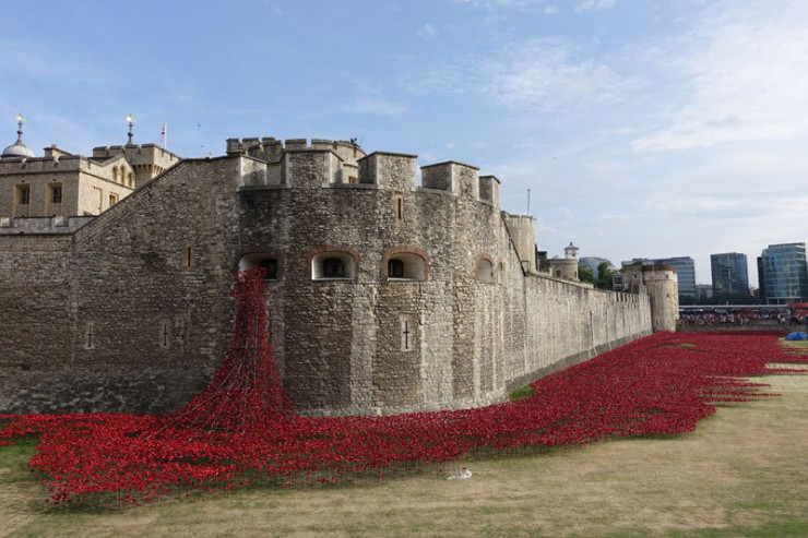 88萬朵的陶瓷罌粟花海，一朵朵都象徵著在一次世界大戰中喪生的士兵。(圖片來源／Jim Crossley）