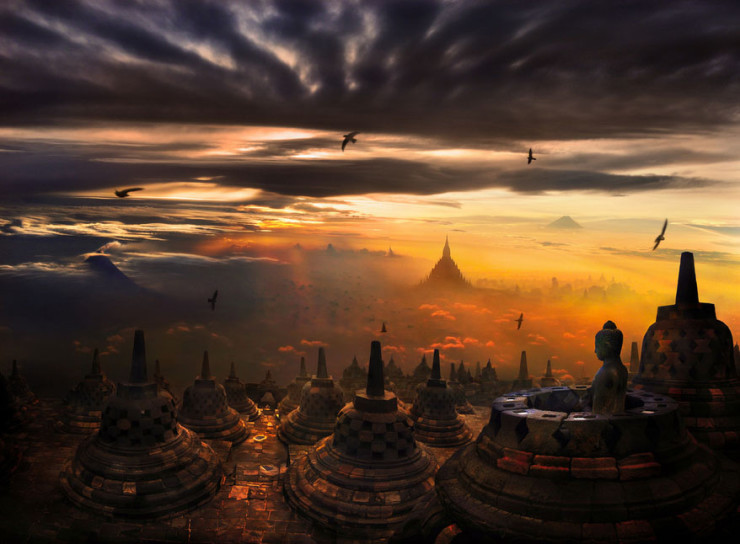 婆羅浮屠是一座位於印度尼西亞中爪哇省的一座大乘佛教佛塔遺跡。(圖片來源／Weerapong Chaipuck）