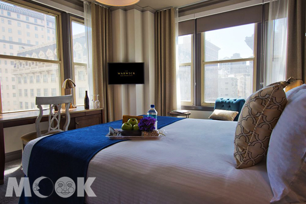 舊金山沃里克飯店客房住宿三晚可享8折優惠，每晚僅需NT$5,068起*。(圖片提供／Hotels.com）
