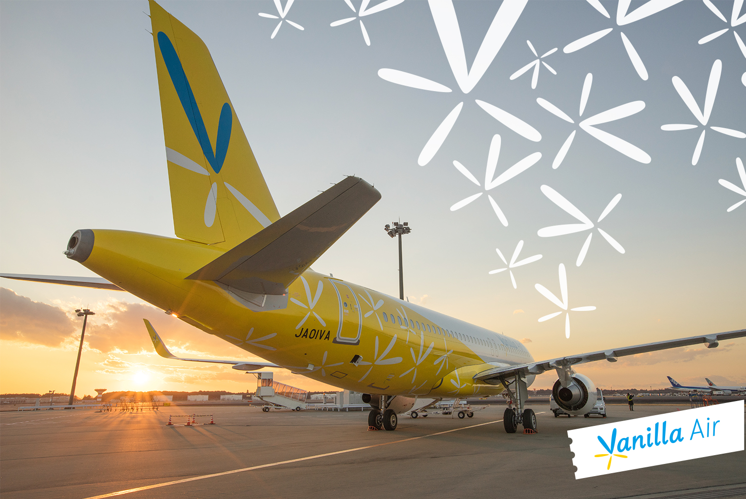 香草航空以鮮黃色搭配白色與藍色，打造清新優質的品牌形象。(圖片提供／香草航空)
