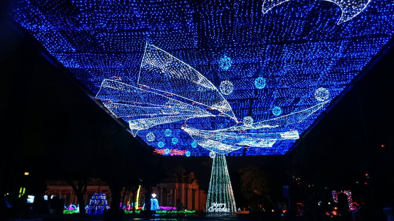 公館聖誕季打造銀河般的燈飾，讓公館夜晚格外浪漫。(圖片來源／自來水園區）