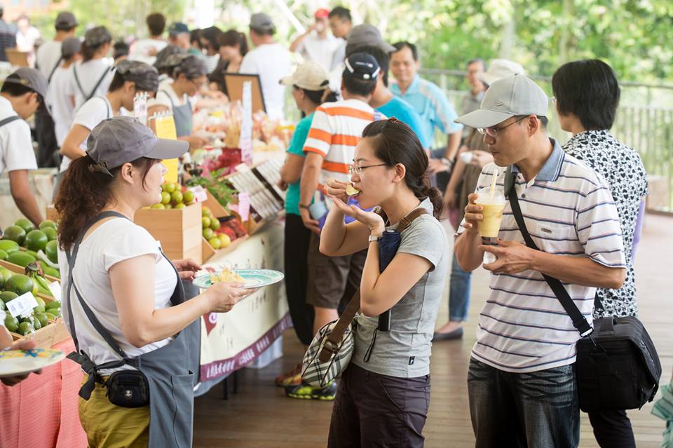 每位遊客都能夠在現場試吃一整塊的鳳梨酥，非常過癮。(圖片來源／微熱山丘）