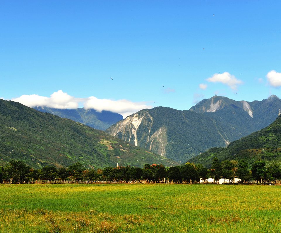 兆豐農場裡遠山美景，綠草如茵。(圖片來源／花蓮新光兆豐休閒農場）