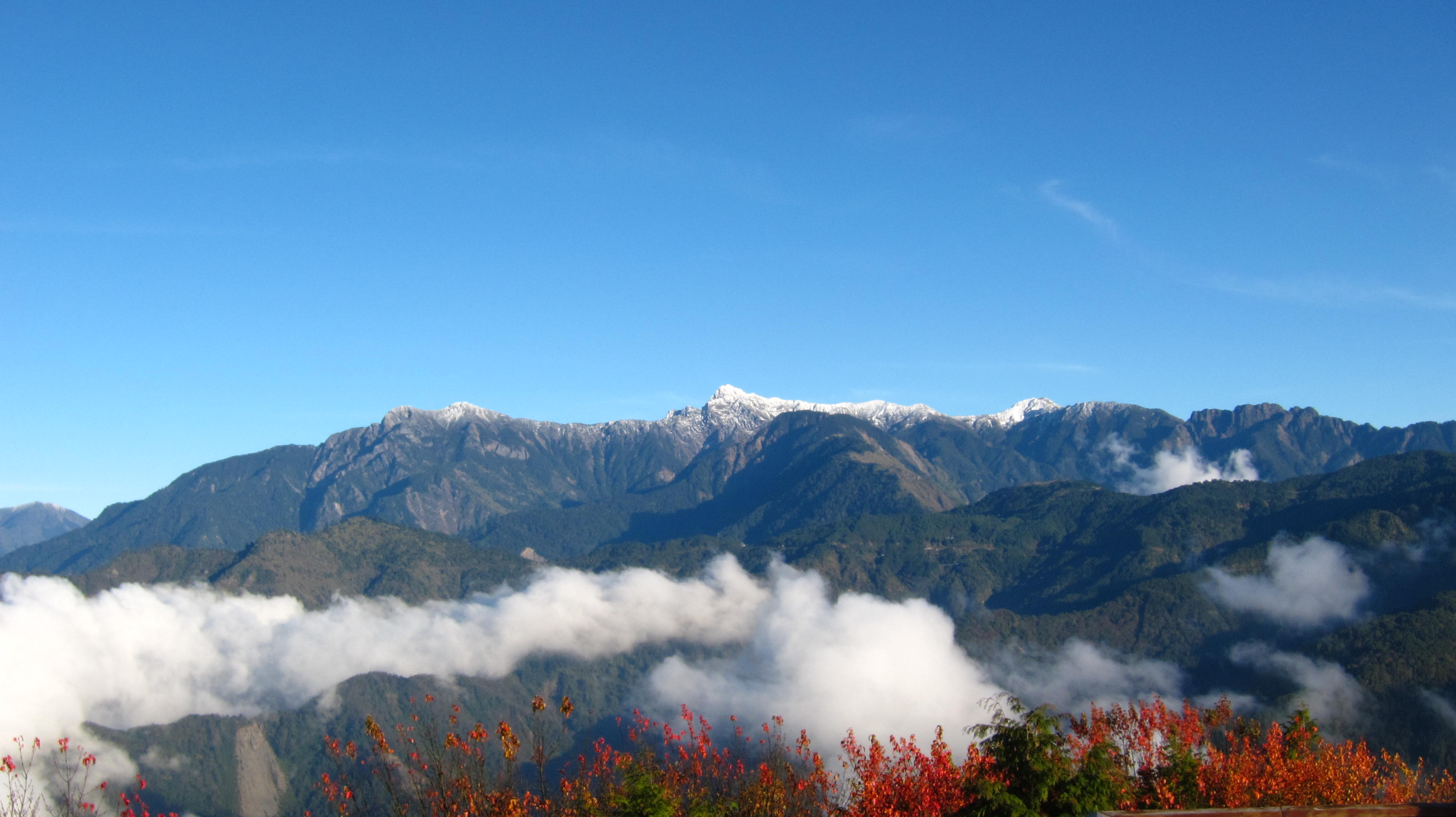 遠眺玉山雪景。(圖片來源／嘉義林管處)