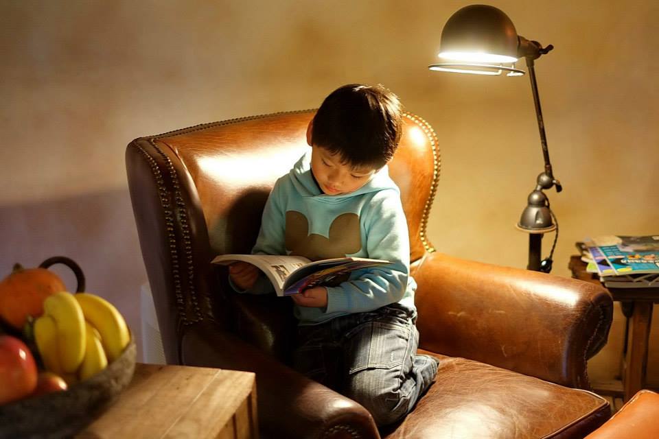 精心挑選得皮製沙發椅，坐在上面讀本書，享受個人空間。(圖片來源／花見幸福莊園-花蓮民宿)