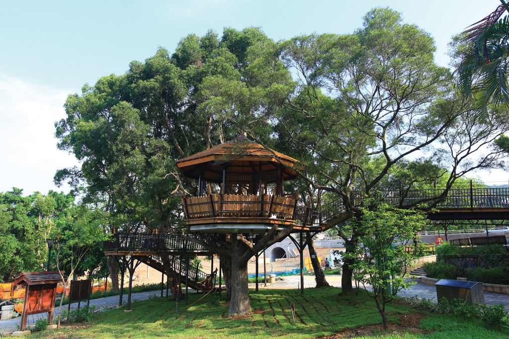 綠意盎然的森林樹屋，打造如童話般的景色。(圖片來源／桃園觀光導覽網)