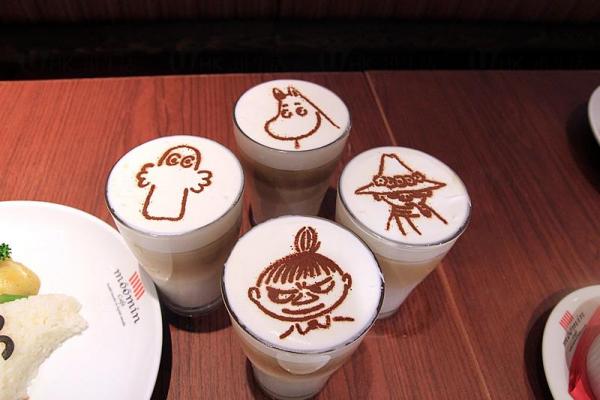 造型咖啡每杯都有嚕嚕米卡通人物。(圖片來源／Moomin cafe）