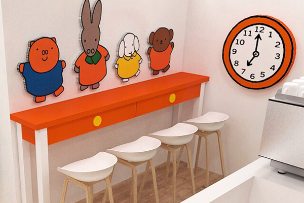 清爽可愛的店內角落。（圖片來源／miffy x 2% CAFE）