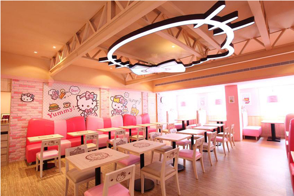 粉紅色系的夢幻空間，絕對讓粉絲們瘋狂。(圖片來源／Hello Kitty Kitchen And Dining)