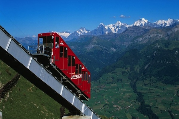 建立於1910年纜車不但為去山頂的旅客帶來許多方便，而且還讓他們從車上讚賞周圍絕無僅有的風景。（圖片來源／Switzerland Tourism）
