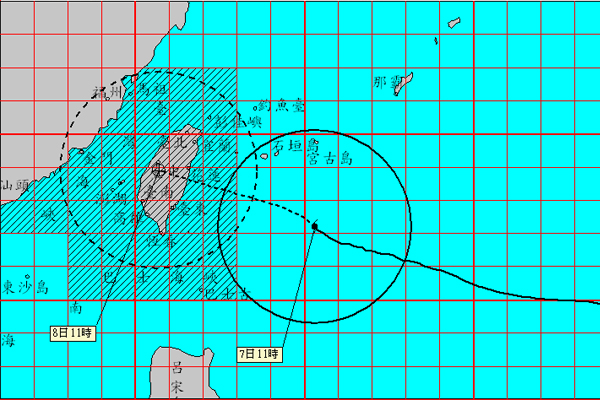 強颱蘇迪勒來襲。（圖片來源／中央氣象局）