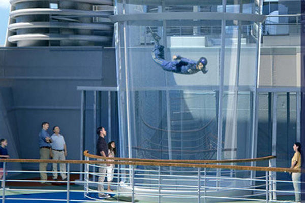 海洋量子號在甲板上設有高空跳傘裝置。（圖片來源/ Quantum of the Seas）