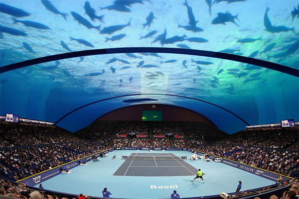杜拜可能打造全球首座水下網球場。（圖片來源／dailymail）