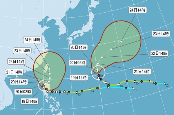 巨爵颱風影響台灣時間再延後。(圖片來源／中央氣象局)