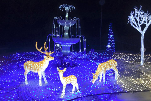 利用彩燈創造出璀璨的童話王國。（圖片來源／京都イルミエール ( Kyoto illumiere )