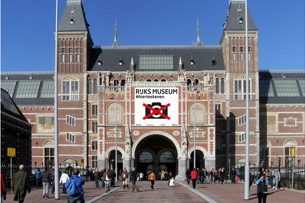 阿姆斯特丹博物館禁止相機入內。（圖片來源／twitter）