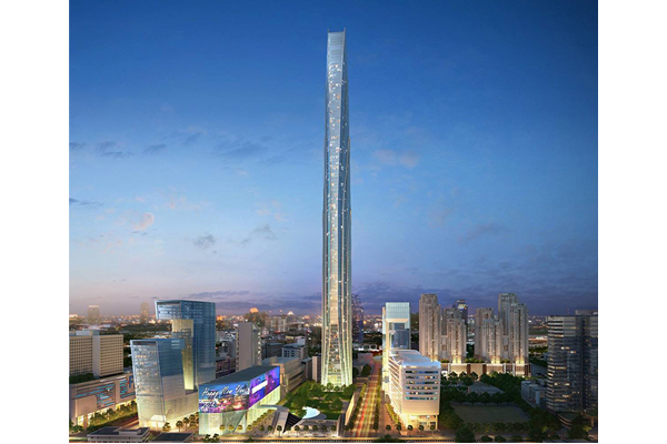 Super Tower高達615公尺，完工後成為東南亞最高建築。（圖片來源／archibaseplanet）