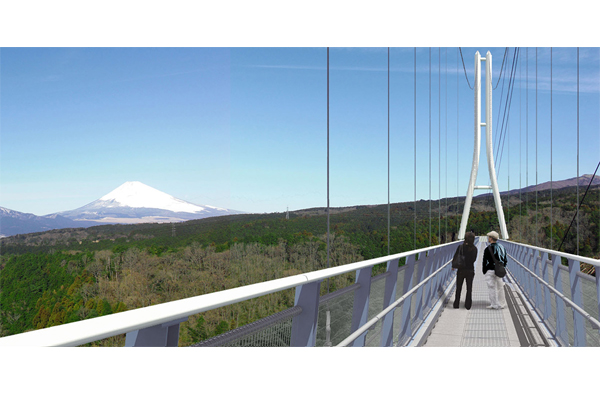 走在「箱根西麓．三島大吊橋」將富士山美景收眼底。（圖片來源／mishimaotsuribashi）