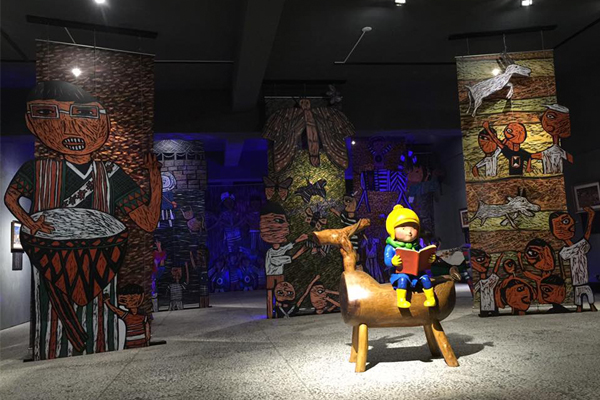 2015土溝農村美術館其中有由樹人國小與幾米共同展出的「比西里岸創意工坊」版畫展。(圖片來源／土溝農村美術館）