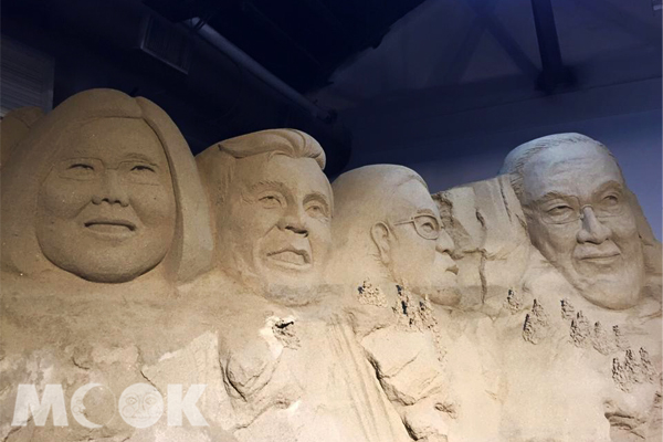 新任總統蔡英文頭像出現在沙雕展裡。（圖片提供／林志祐）