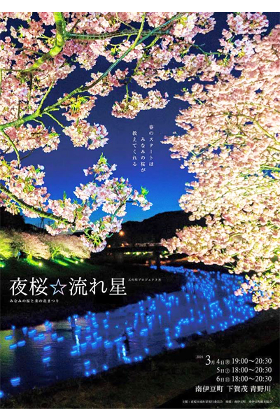 2016南伊豆流星夜櫻季。(圖片來源／夜桜・流れ星）