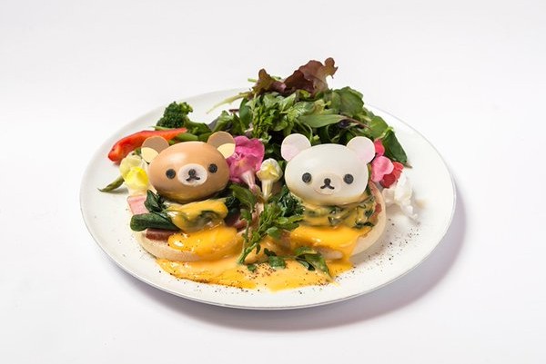 拉拉熊友好班奈迪克蛋沙拉。(圖片來源／日本Rilakkuma Café)