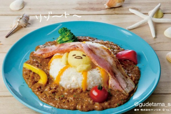 7月份在台北開設首家蛋黃哥主題餐廳，圖為大阪蛋黃哥主題餐廳菜色。（圖片來源／ぐでたま）