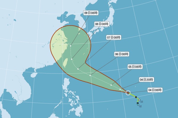 尼伯特颱風增強 7日前後影響台灣
