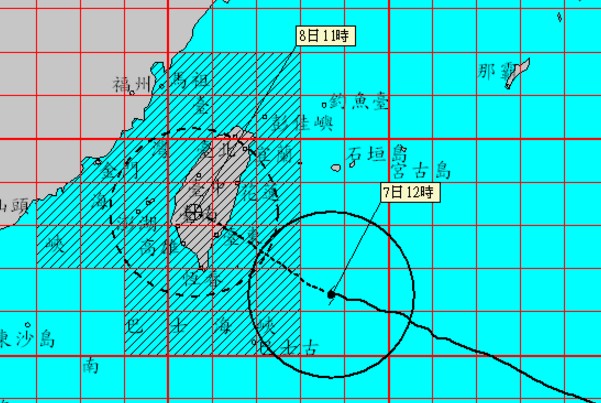 尼伯特強颱來襲，風雨影響全台。(圖片來源／中央氣象局)