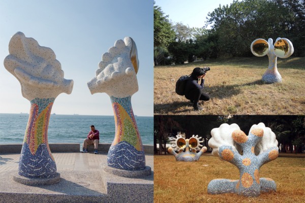 同一系列的六座公共藝術作品「聆聽」。（圖片來源／高雄市政府）