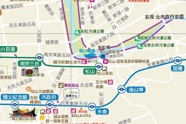 河邊公園散步地圖。（圖片來源／臺北市政府工務局水利工程處）