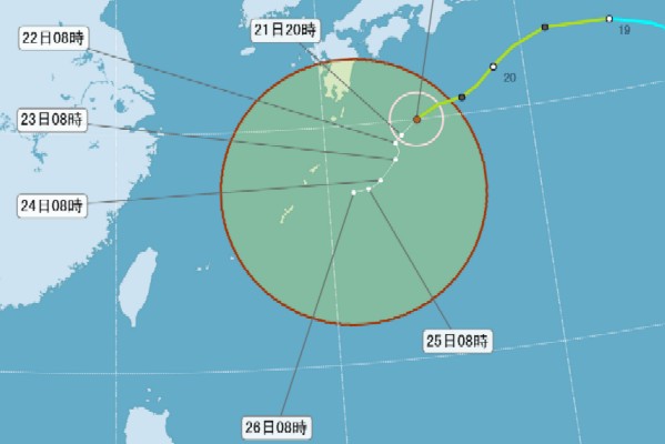 第10號颱風獅子山走勢預測圖。(圖片來源／中央氣象局)