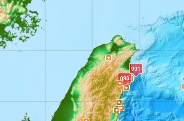 9月1日凌晨發生規模4.8地震。(圖片來源／中央氣象局)