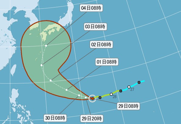 18號芙蓉颱風走向。(圖片來源／中央氣象局)