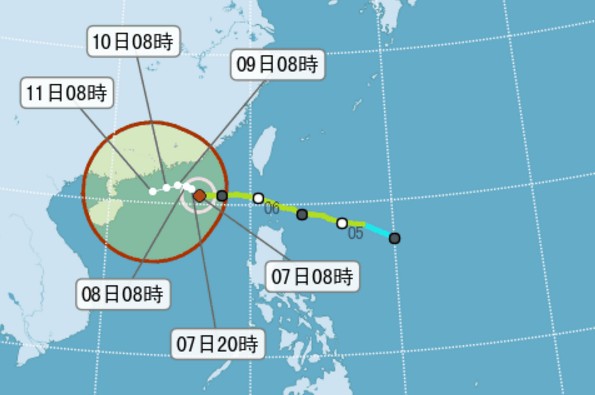 19號颱風艾利走勢圖。(圖片來源／中央氣象局)