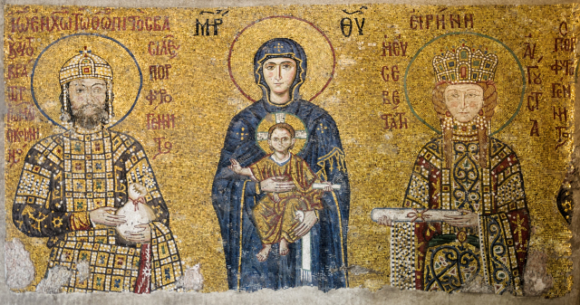 馬賽克鑲嵌畫「聖母子和女皇伊林娜」 (圖片來源／Wikipedia)